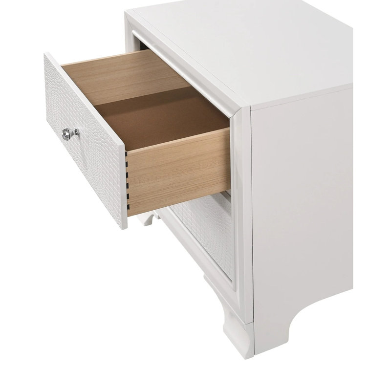 Table de bout Table de chevet moderne Table de chevet Table de chevet en bois massif, Blanc