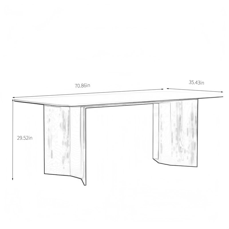 Table rock italienne minimaliste, H 29,52 po x L 70,86 po x l 35,43 po