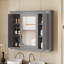 Armoire de salle de bain murale avec miroir, armoire à pharmacie murale avec 5 tablettes