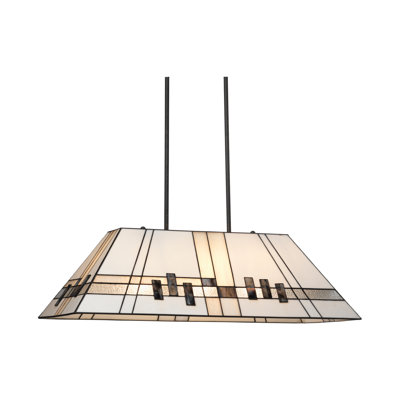 Makiver 3 - Light White/Clear Glass Square/Rectangle Pendant