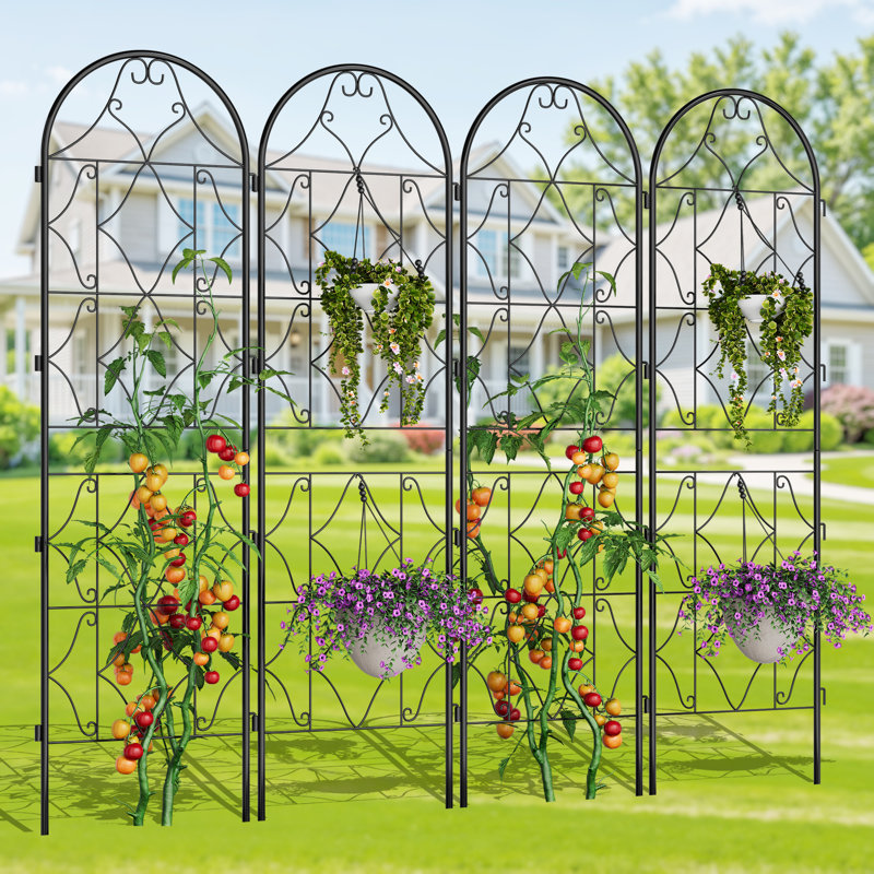 75 panneaux de treillis de jardin en métal de 75 pouces de haut, 4 pièces