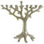 Tree Trunk-Shaped Tabletop Brass Hanukkah Menorah - 11.5" - Gold