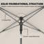 6' x 4' Patio Umbrella Outdoor Parasol with Tilt, Beige