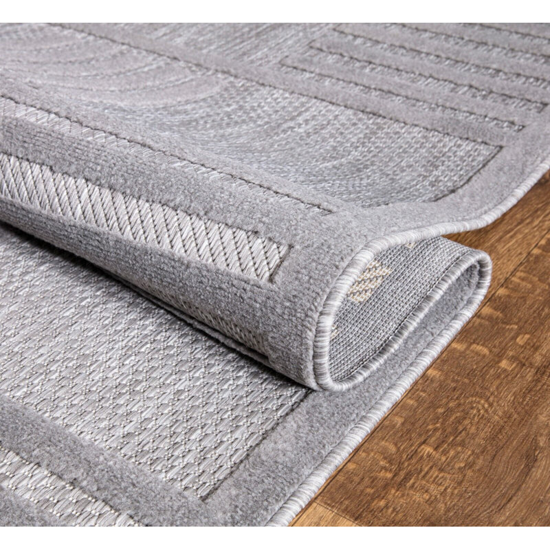 Meladee Geometric Berber Indoor / Outdoor Area Rug, Runner 60 x 220cm