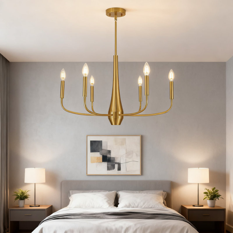 Lustre de ferme 6 lumières avec bougies à intensité variable, luminaire suspendu industriel rustique réglable pour salle à manger, îlot de cuisine, salon et chambre à coucher