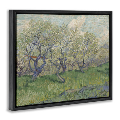 "Classic Van Gogh Blossoming Orchard Brown", art mural sur toile flottante par one1000paintings