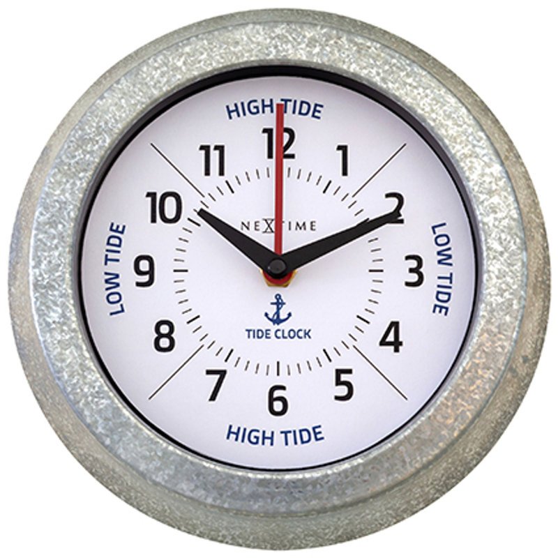 Nextime Tide Wall Clock Galvanised Silver