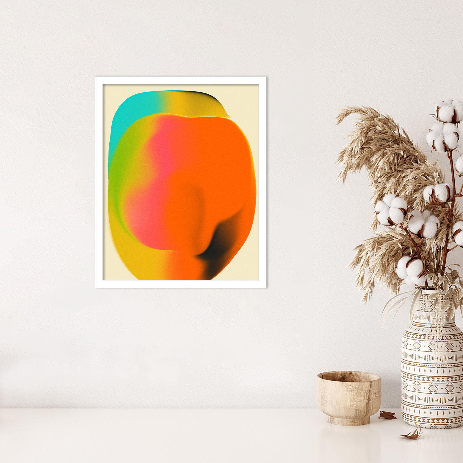 Smudge 2 by Jazzberry Blue, White Framed, 21" H x 17" W