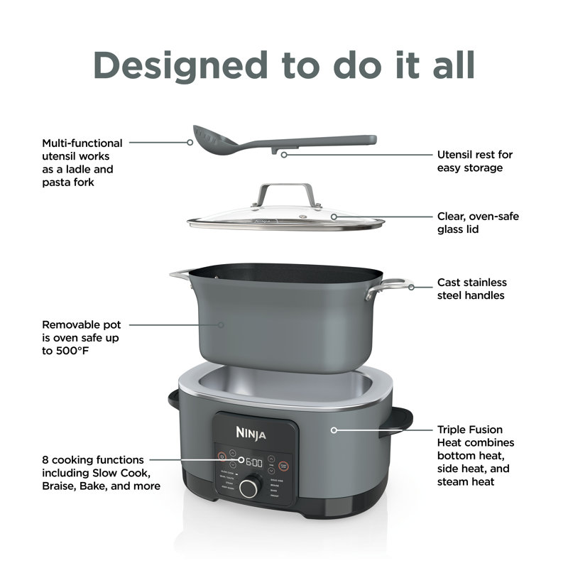 Ninja Ninja Foodi 8-in-1 PossibleCooker PRO 8.5-Quart Multi-Cooker with Glass Lid, Integrated Spoon, and Non-Stick, Oven-Safe Pot