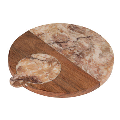Marble and Mango Wood Inlay Cheese Board