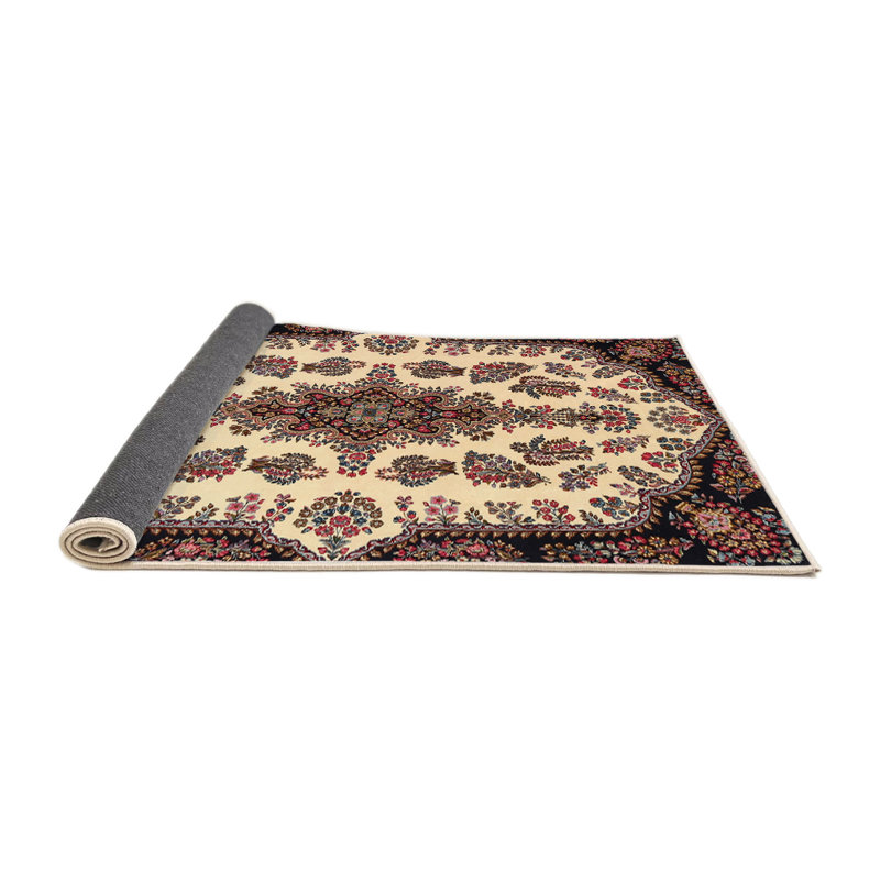 Tapis traditionnel mehroon/noir/bleu Esentepe, Rond 7 pi