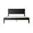 Squaro Mid-Century Modern Solid Wood Bed Frame with Woven Headboard - Queen Size in Ebony Black-271736266-271736268