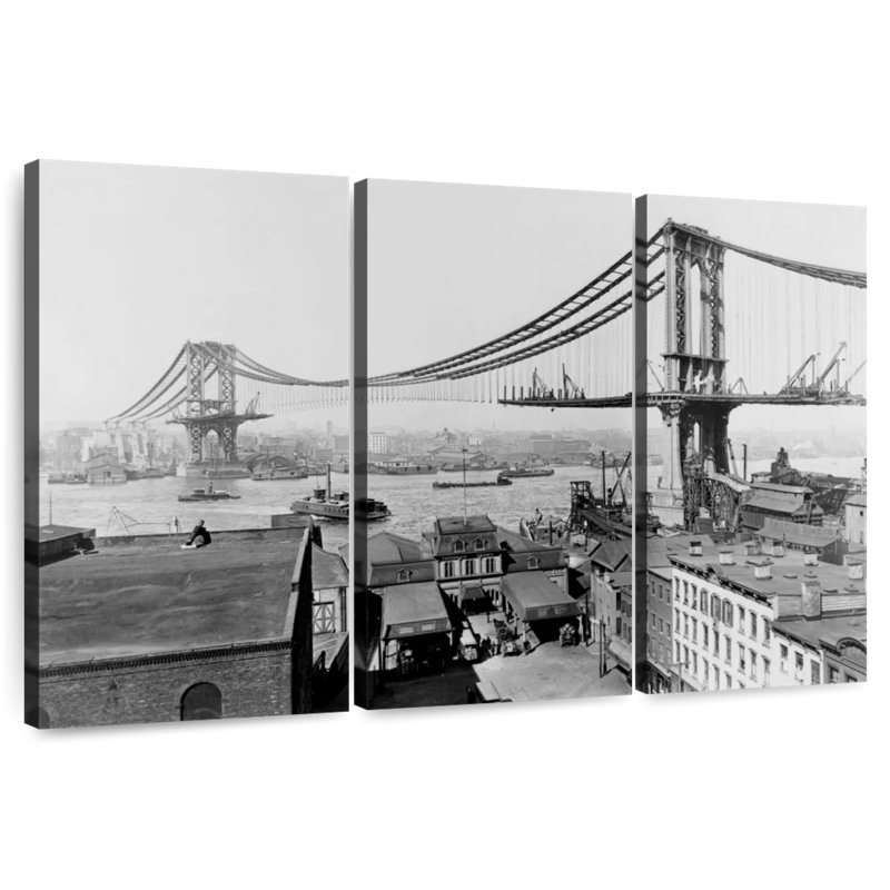 Lilie Manhattan Bridge Construction, 42" H x 65" W