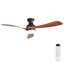 Ventilateur de plafond de 52 pouces avec lumière et télécommande, avec 3 pales de ventilateur en ABS, ventilateur de plafond encastré avec moteur à courant continu réversible, 6 vitesses de vent réglables, intensité variable-126322312-126322313