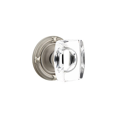 Ensemble de boutons d'intimité Emtek avec ruban et roseau et bouton en verre Windsor