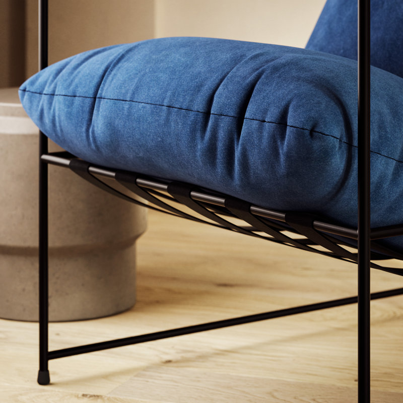 Danita Armchair, Washed Blue Performance Canvas