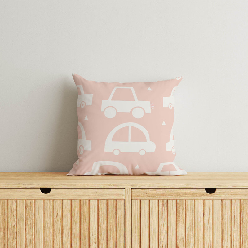 Coussin Driveway, H 20 po x l 20 po, Rose / Ivoire