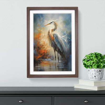 Heron Gestural - Framed Print