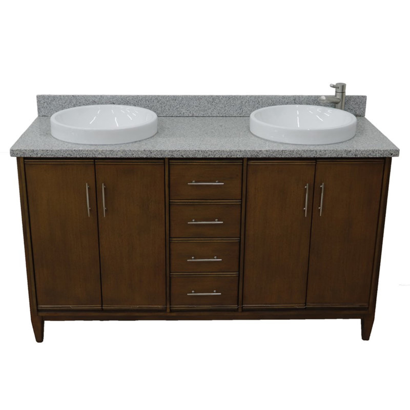 Ensemble de meuble-lavabo double 61 po Harrigan, gris