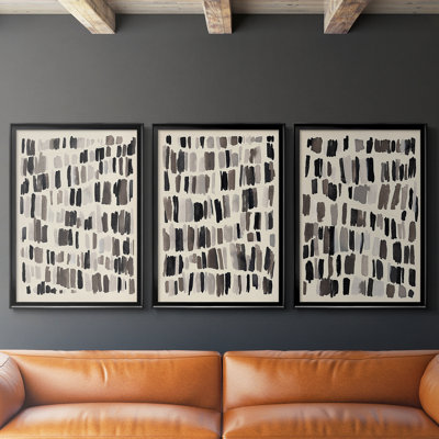 Craie et silex I - Toile tendue avec châssis sur mesure - 3 pièces