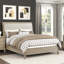 Meuble de chambre à coucher moderne avec très grand lit capitonné moderne brun clair-1568010279