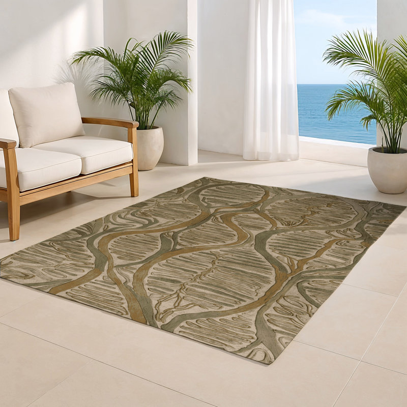 Tapis d'intérieur et d'extérieur brun Nature, Rectangle 5 pi x 7 pi