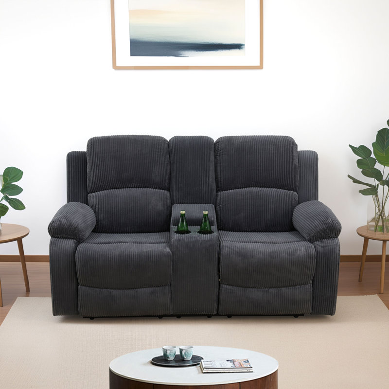 Causeuse de salon inclinable, Velours côtelé gris foncé Jénédy