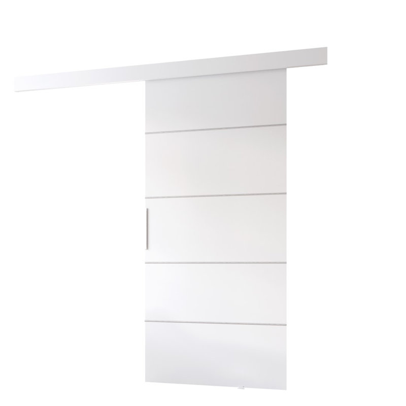 Redruth Sliding Door With Laminate Surface, 205cm H x 96cm W x 1.6cm D, White