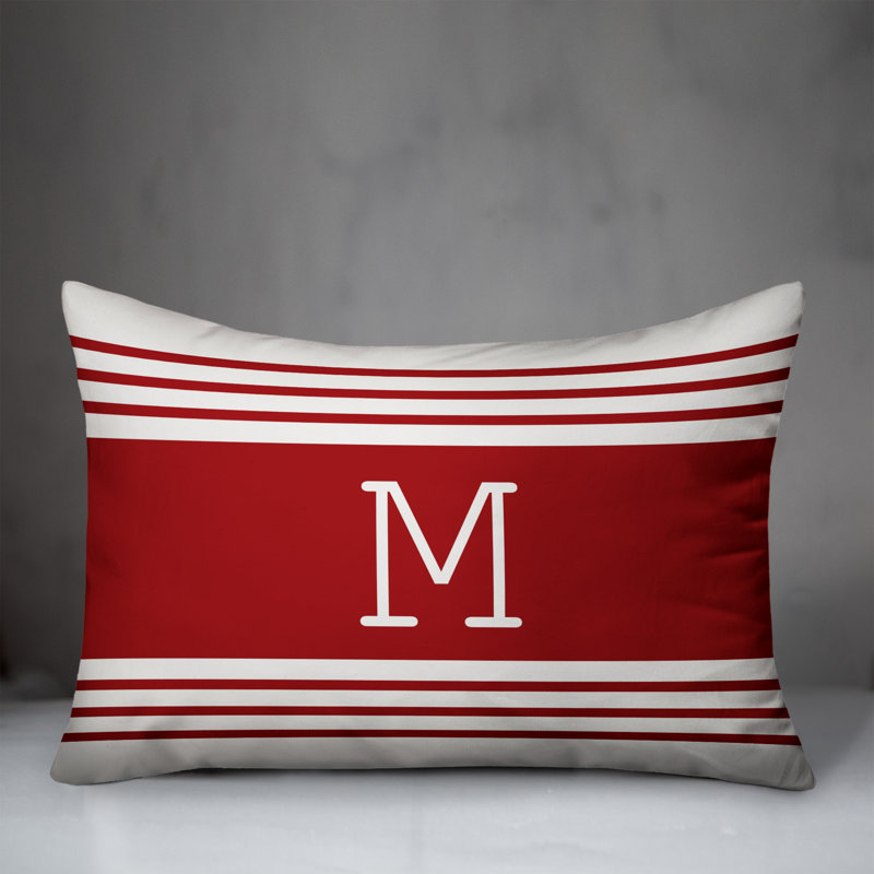 Striped Throw Pillow, M, Red