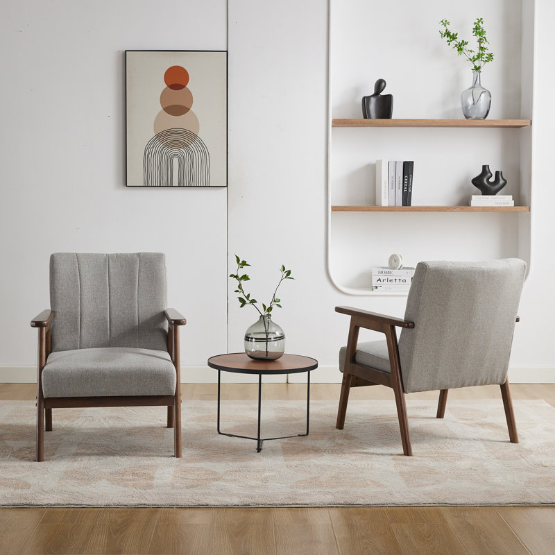 Fauteuil de 25,6 po Chisara, Irma Light Grey Linen
