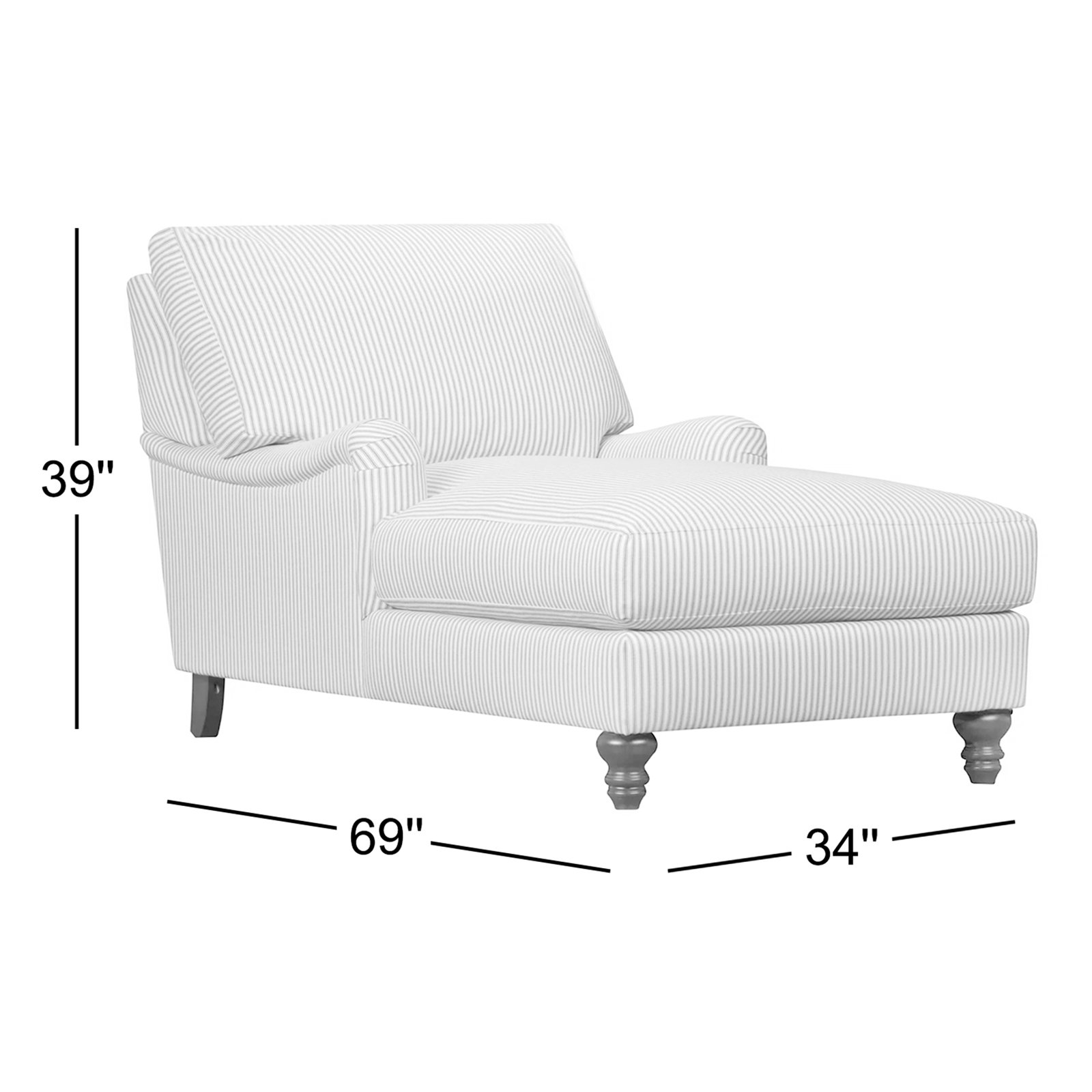 Walters Cotton Upholstered Chaise Lounge, Bella Ash Performance Velvet