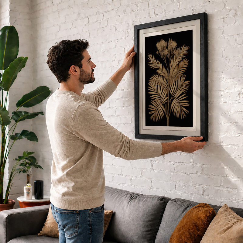 Gilded Study Botanical - Framed Print, A1 - 84.1 x 59.4 cm, Black