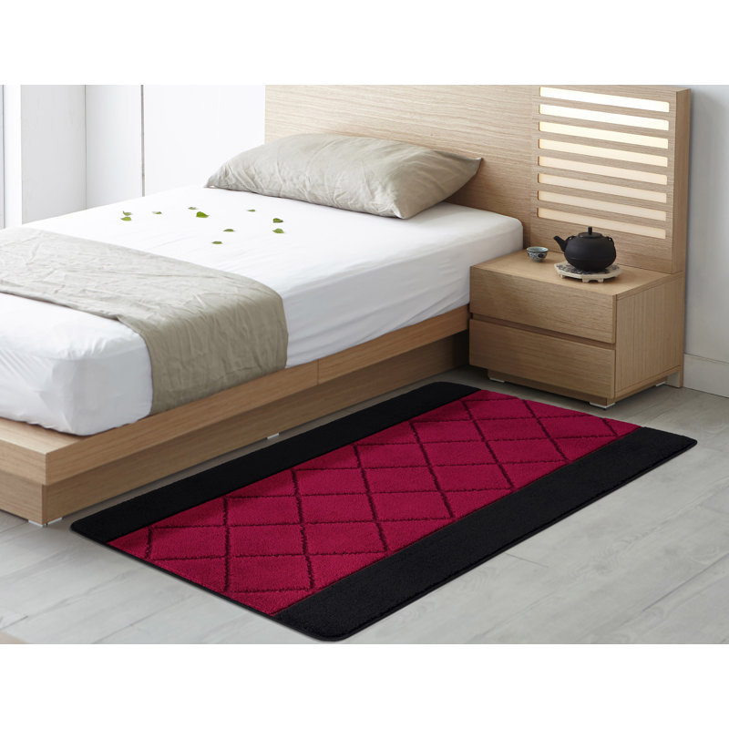 Damia Striped Area Rug, Black/Red, 40cm W x 60cm L