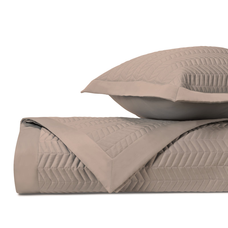 Chester Quilted Sateen Coverlet Set, Queen Coverlet +  2 Standard Shams , Mist Gray