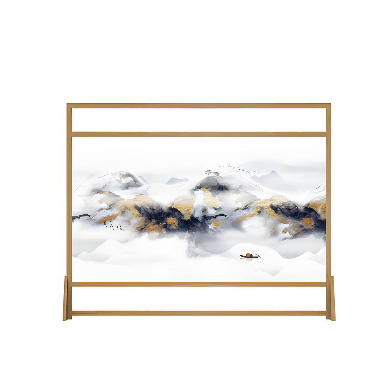 Paravent de montagne moderne semi-transparent, H 70,86 po x l 70,86 po x P 1,18 po