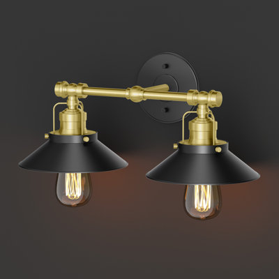 Farmhouse Wall Mount 2-Light Fixture | Double Wall Metal Sconce