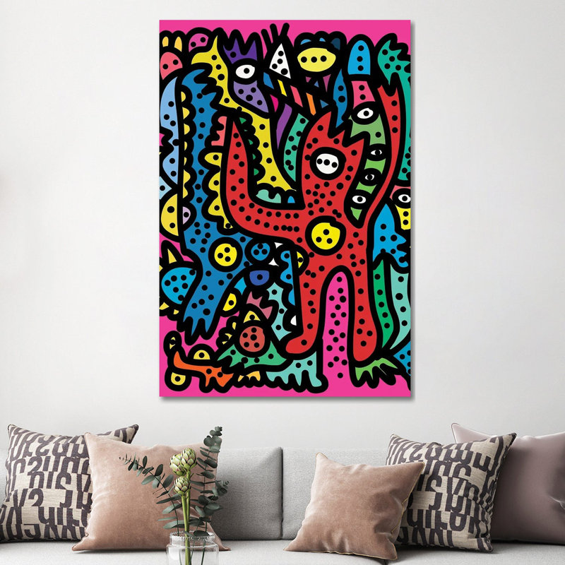 Pink Party by Emmanuel Signorino - Wrapped Canvas Gallery-Wrapped Canvas Giclée, 152.5 cm H x 101.5 cm W