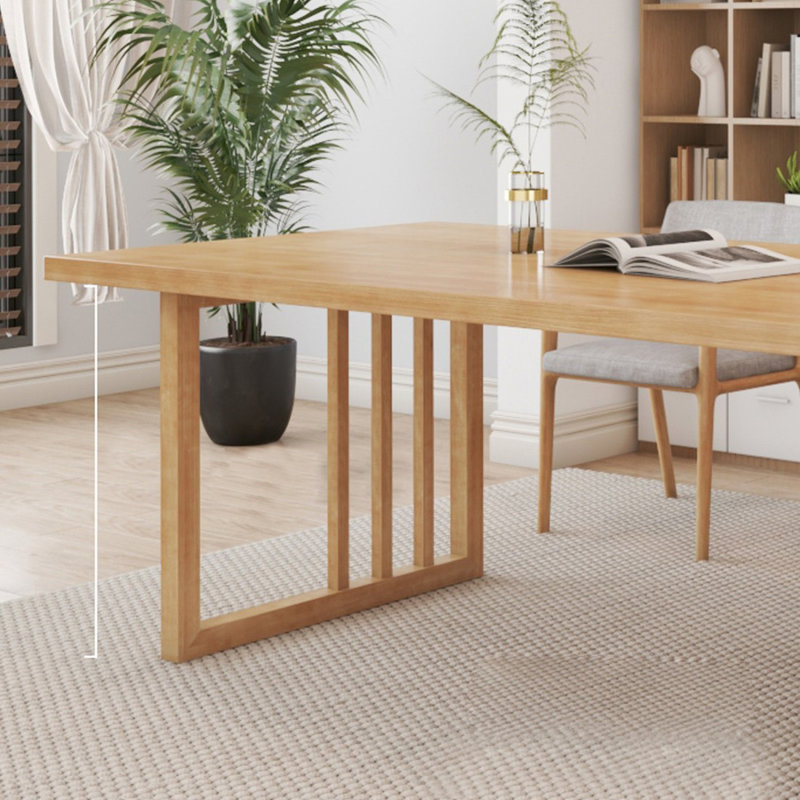 Bureau rectangulaire brun en bois massif, H 29,53 po x l 62,99 po x P 27,56 po