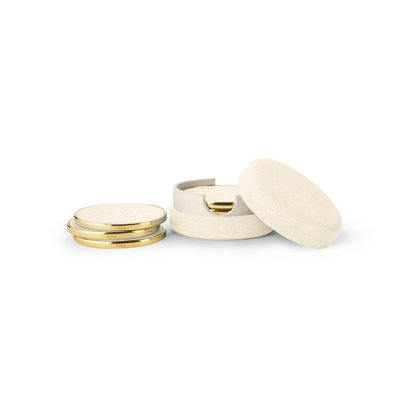 Round Coaster Set With Holder
