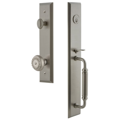 Fifth Avenue Complete Inactive Dummy Handleset with Parthenon Knob and Rosette