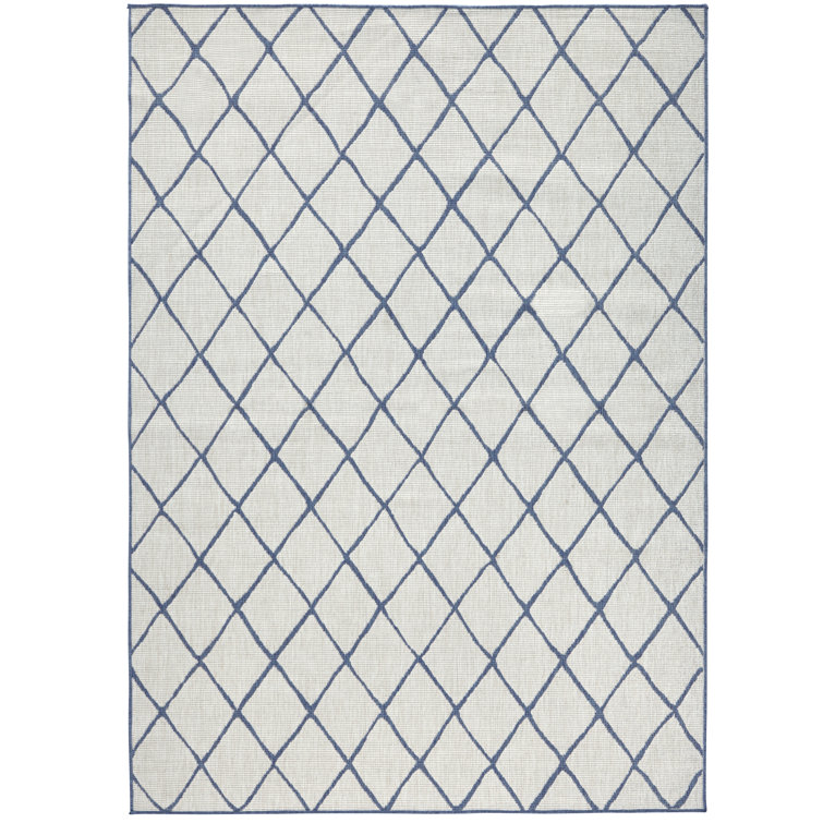 Malaga Machine Woven Blue/Cream Indoor / Outdoor Rug