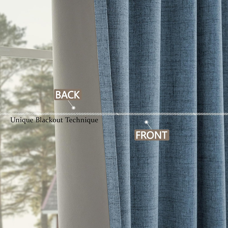 Blackout Curtain Pair, Light Blue