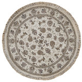 High-Quality Hand-Knotted Ivory Area Rug