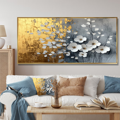 «Wildflowers Pure Golden Balance Horizons», art mural sur toile Wildflowers