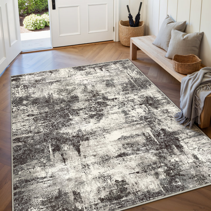 Sarah Modern Machine Washable Area Rug, Rectangle 5' x 7'