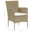  Ensemble de salle à manger beige, bois d'acacia crème, rotin PE, polyester standard-295257724-295257727