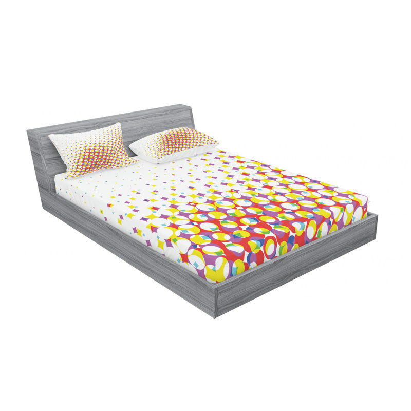 Microfiber Abstract Sheet Set, Full/Double Sheet Set with Fitted Sheet