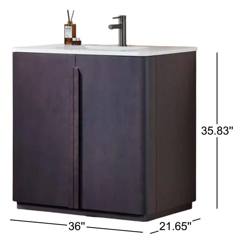 Parma 36" W Single Vanity, Espresso Oak