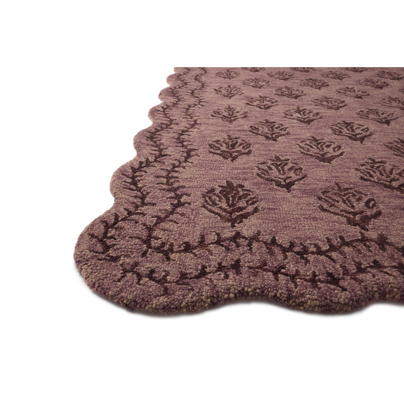 Rifle Paper Company x Loloi Lisette Plum / Dark Plum  Area Rug, Rectangle 7'9" x 9'9",  Plum/Dark Plum 