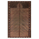 Tribal Geometric Antique Small Scatter Size Wool Ersari Beshir Muslim Prayer Rug